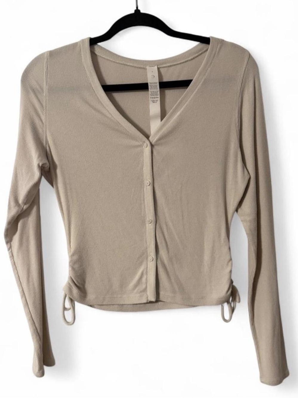 Lululemon cream long sleeve tie-detail cropped cardigan